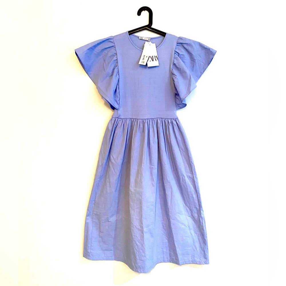ZARA LIGHT BLUE MIDI DRESS